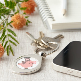 Cute Sportieve Cartoon Varken Metalen Sleutelhange Sleutelhanger