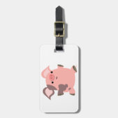 Cute Sporty Cartoon Pig Bagagelabel (Voorkant verticaal)