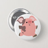 Cute Sporty Cartoon Pig Button Badge (Voorkant /achterkant)