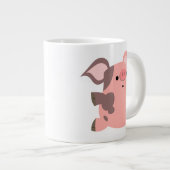 Cute Sporty Cartoon Pig Grote Koffiekop (Voorkant rechts)