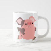 Cute Sporty Cartoon Pig Grote Koffiekop (Rechts)