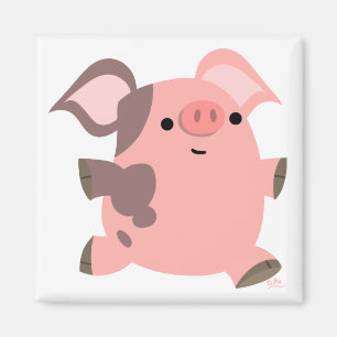 Cute Sporty Cartoon Pig Magnet