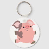 Cute Sporty Cartoon Pig Sleutelhanger (Voorkant)