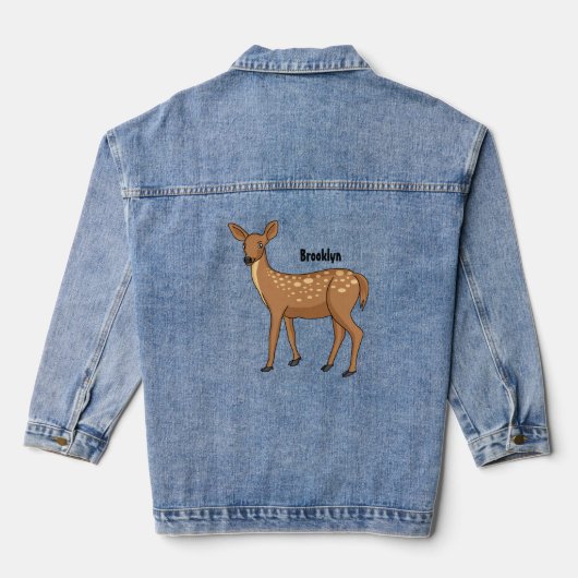 Cute spotted hert cartoon denim jacket (Achterkant)