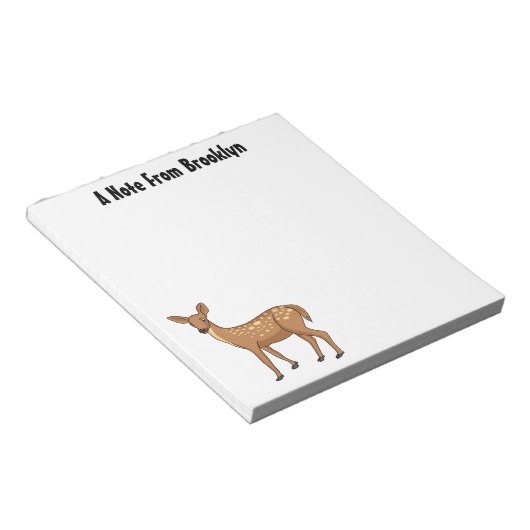 Cute spotted hert cartoon notitieblok (Schuin)