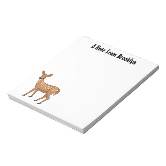 Cute spotted hert cartoon notitieblok (Linkerzijde)