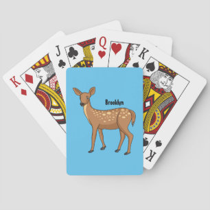 Cute spotted hert cartoon pokerkaarten