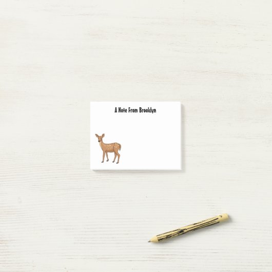 Cute spotted hert cartoon post-it® notes (Op bureau)