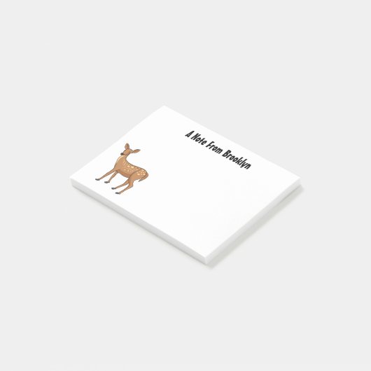 Cute spotted hert cartoon post-it® notes (Schuin)