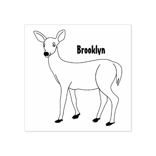 Cute spotted hert cartoon rubberstempel (Afrduk)