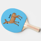 Cute spotted hert cartoon tafeltennisbatje (Zijkant)