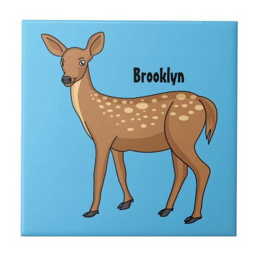 Cute spotted hert cartoon tegeltje (Voorkant)