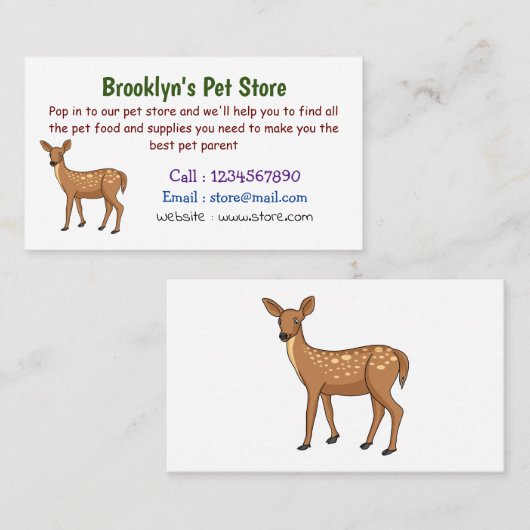 Cute spotted hert cartoon visitekaartje (Voorkant / Achterkant)