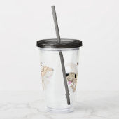 Cute spotted tan gecko cartoon illustration acryl drinkbeker (Links)