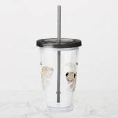 Cute spotted tan gecko cartoon illustration acryl drinkbeker (Rechts)