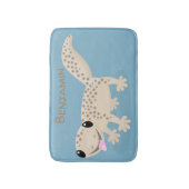 Cute spotted tan gecko cartoon illustration badmat (Voorkant Verticaal)