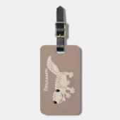 Cute spotted tan gecko cartoon illustration bagagelabel (Voorkant verticaal)