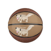 Cute spotted tan gecko cartoon illustration basketbal (Voorkant)