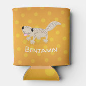 Cute spotted tan gecko cartoon illustration blikjeskoeler (Achterkant)