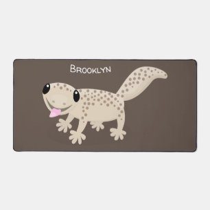 Cute spotted tan gecko cartoon illustration bureaumat