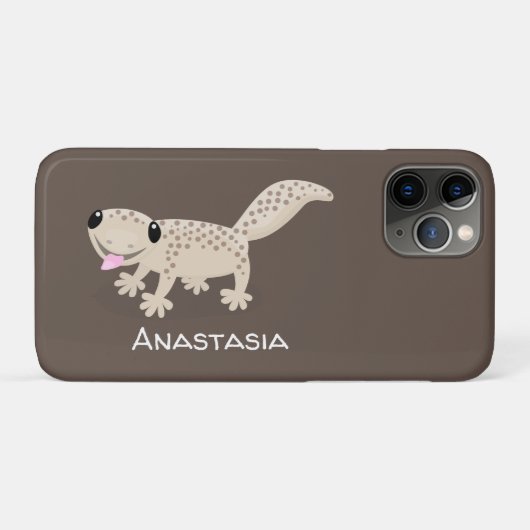 Cute spotted tan gecko cartoon illustration Case-Mate iPhone case (Achterkant (horizontaal))