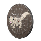 Cute spotted tan gecko cartoon illustration dartbord (Voorkant Rechts)