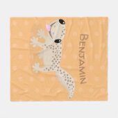 Cute spotted tan gecko cartoon illustration fleece deken (Voorkant (Horizontaal))