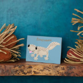 Cute spotted tan gecko cartoon illustration fotoplaat (Zijkant)