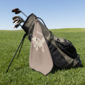 Cute spotted tan gecko cartoon illustration golfhanddoek (Groen)