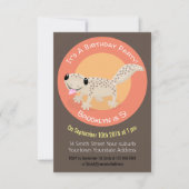 Cute spotted tan gecko cartoon illustration invita kaart (Voorkant)