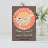 Cute spotted tan gecko cartoon illustration invita kaart (Staand voorkant)
