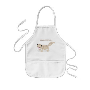 Cute spotted tan gecko cartoon illustration kinder schort