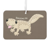 Cute spotted tan gecko cartoon illustration luchtverfrisser (Achterkant)