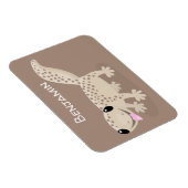 Cute spotted tan gecko cartoon illustration magneet (Rechterzijde)