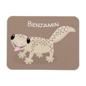 Cute spotted tan gecko cartoon illustration magneet (Horizontaal)