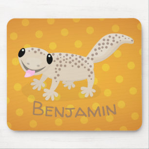 Cute spotted tan gecko cartoon illustration muismat