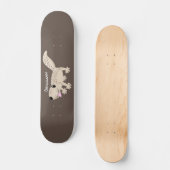 Cute spotted tan gecko cartoon illustration persoonlijk skateboard (Voorkant)