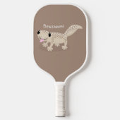 Cute spotted tan gecko cartoon illustration pickleball paddle (Voorkant)
