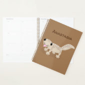 Cute spotted tan gecko cartoon illustration planner (Display)