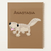 Cute spotted tan gecko cartoon illustration planner (Achterkant)