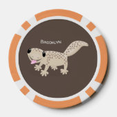 Cute spotted tan gecko cartoon illustration poker chips (Achterkant)