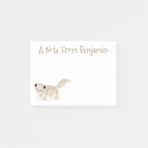 Cute spotted tan gecko cartoon illustration post-it® notes
