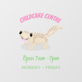 Cute spotted tan gecko cartoon illustration raamsticker (Vel)