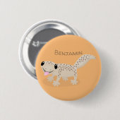 Cute spotted tan gecko cartoon illustration ronde button 5,7 cm (Voorkant /achterkant)