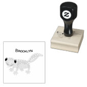 Cute spotted tan gecko cartoon illustration rubberstempel (Gestempeld)