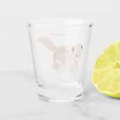 Cute spotted tan gecko cartoon illustration shot glas (Achterkant)