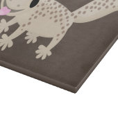 Cute spotted tan gecko cartoon illustration snijplank (Hoek)