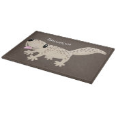 Cute spotted tan gecko cartoon illustration snijplank (Hoek)