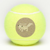 Cute spotted tan gecko cartoon illustration tennisballen (Achterkant)