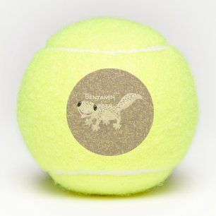 Cute spotted tan gecko cartoon illustration tennisballen